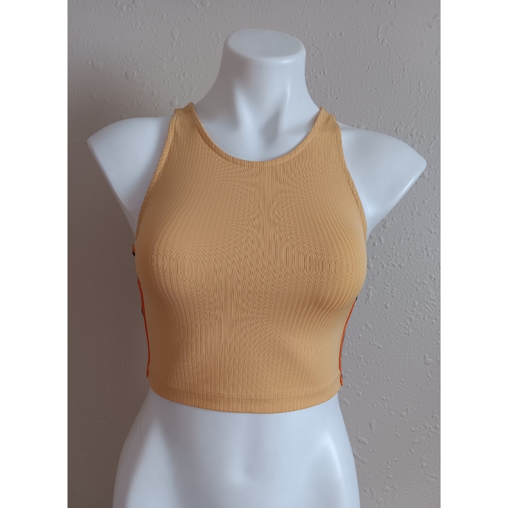 Silence + Noise Yellow Striped Crop Top